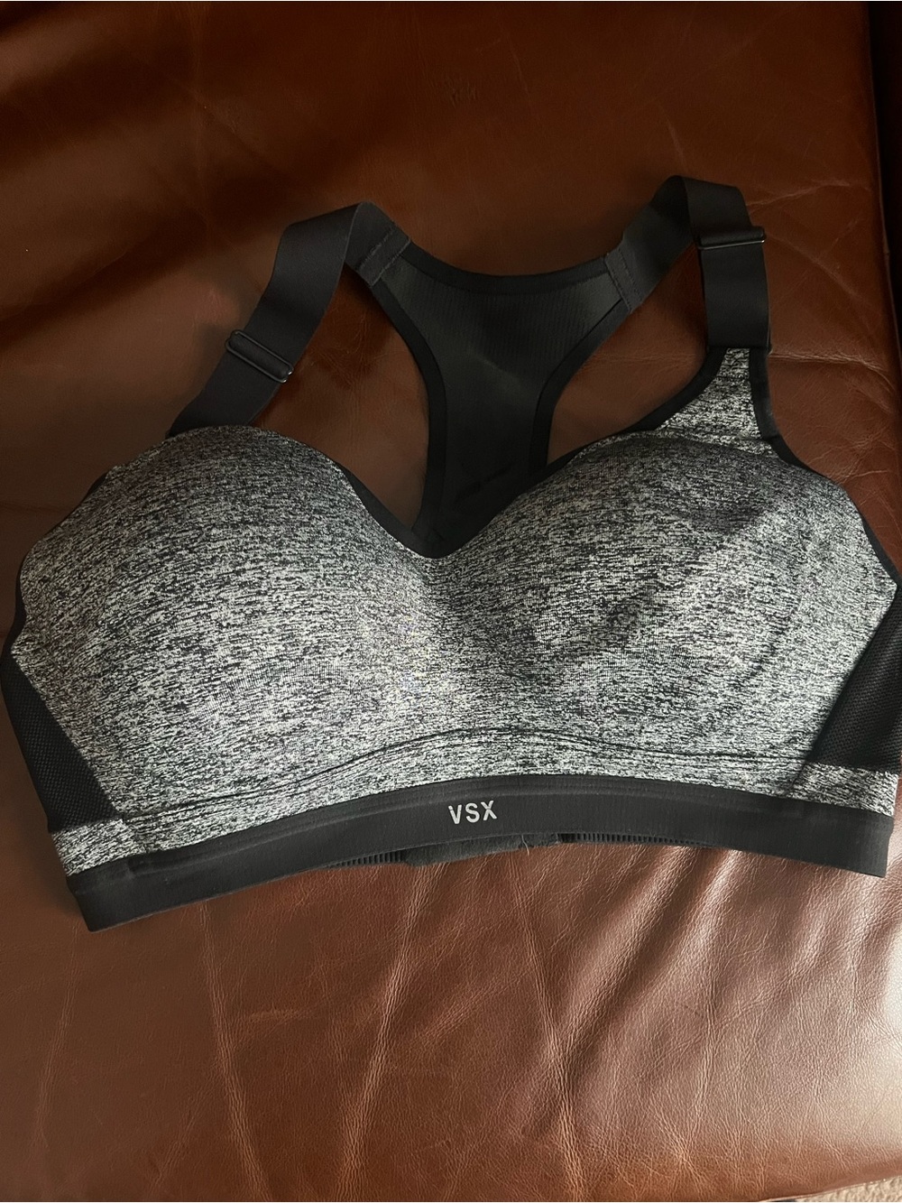 VSX Black & Gray Heather Racerback Sports Bra